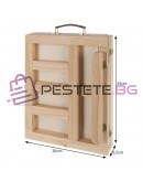 Комплект за рисуване с художествени материали и статив куфар 45 части